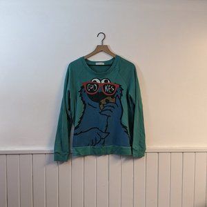 Forever 21 L Cookie Monster Character Sweatshirt